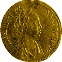 (1701, без лент в венке) Монета Россия 1701 год Один червонец    XF
